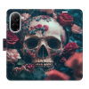 Flip pouzdro iSaprio - Xiaomi Redmi A5 - Skull in Roses 02 s kapsičkami na karty (Flipové knížkové pouzdro, obal, kryt iSaprio s přihrádkami na karty a motivem)