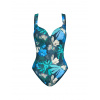 Dámske jednodielne plavky Summer Fleur OWP - Triumph tmavá kombinace tyrkysové (M025) 038D