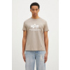 Bavlnené tričko Alpha Industries Basic T-Shirt 100501.679-beige, béžová farba, s potlačou
