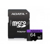 ADATA 64GB MicroSDXC Premier,class10 plus Adapter (pam.karta 64gb sd/AUSDX64GUICL10-RA1)