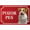 Jack Russell teriér - Kovová tabuľka POZOR PES