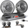 Ventilátor do auta s dvojitou USB hlavicou, otočný, prenosný, stolový
