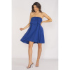 Modré voľné šaty s odhalenými ramenami, A654 S/M