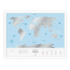 World Travel Silver nástenná stieracia mapa sveta+tubus+darček 60x80cm / angl