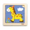 Drevené puzzle pre najmenších Viga 4 ks Žirafa - Multicolor