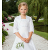 Detské saténové svadobné bolerko s 3/4 rukávom DFK-46 Farba: biela, Veľkosť: 152