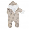 Overal zimný dojčenský VELVET - béžová/biela