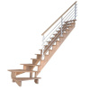 StarWood Schody Lindos Pro dubové pravé 80cm otvorené dizajn. nerez. zábradlie
