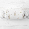 Biante Detský vankúš valec bonbon Sandra SA-401 Zajačiky na bielom 15x60 cm