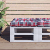 Poduška na palety červená károvaná 58 x 58 x 10 cm textil Vícebarevný 360913
