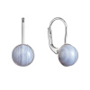 Strieborné visiace náušnice s minerálnymi kameňmi 11481.3 achát blue lace