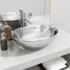 vidaXL Umývadlo 40x33x13,5 cm keramické strieborné 143473