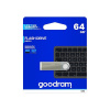 Goodram USB flash disk, USB 2.0, 64GB, UUN2, strieborný, UUN2-0640S0R11, USB A, s pútkom 5908267935163