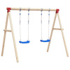 Sedadlá na hojdačku s lanami 2 ks modré 38x16 cm polyetylén-ForU-92306