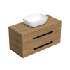 Swiss aqua technologies Koupelnová skříňka s černou úchytkou a krycí deskou SAT Cube Way 100x47,5x46 cm dub Hickory mat CUBE46C1003DHSAT45