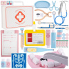 Lekárska súprava MalPlay drevená, viacfarebná, 53 doplnkov, 3+