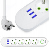 NAPÁJACIA LIŠTA 4 ZÁSUVKY + 4 USB PREDLŽOVACÍ KÁBEL 2 M