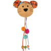 Hračka cat plyš Flamingo Indy Myška hlava s korálkami a šantou