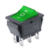Kolískový vypínač obdĺžnikový s podsvietením KCD4, ON-OFF-ON, 250V/15A Zelená