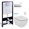 PRIM předstěnový instalační systém s chromovým tlačítkem 20/0041 + WC Ideal Standard Tesi se sedlem RIMLESS PRIM_20/0026 41 TE2