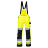 PORTWEST MODAFLAME RAIN MV71 / Nehorľavé a nepremokavé reflexné nohavice, antistatické - HV žltá/námorná modrá L