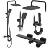 Rea Helix sprchový set, čierna REA-P6618