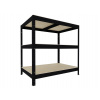 Bezskrutkový regál Biedrax 45 x 90 x 120 cm, čierny, 3 police OSB 10 mm, nosnosť 200 kg na policu
