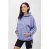 Oversize mikina s kapucňou Gym rat 256 bledá fialová NEBBIA Veľkosť: XS