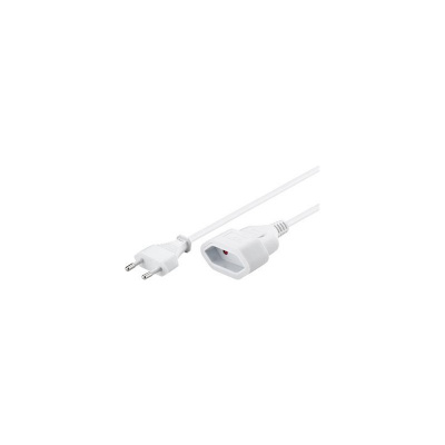 PremiumCord Kabel síťový prodlužovací dvojvidlice 230V 3m bílý (kpsm3w)