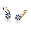 Dievčenské náušnice Danfil kvetiny C2152 zo žltého zlata, Dark Blue, zapínanie klapka