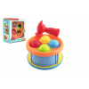 Teddies Zatĺkačka/bubienok 17cm 2v1 plast s kladivkom s loptičkami 4ks 2 farby v krabici 18x20x10cm 12m+