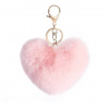 B-TOP Prívesok na kľúče, kabelku plyšové Srdce - svetlo ružová