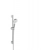 Hansgrohe Crometta - Set sprchovej hlavice, tyče a hadice, EcoSmart 9 l/min, biela/chróm 26535400