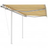 zahrada-XL Automaticky zaťahovacia markíza so stĺpmi 3,5x2,5 m žlto-biela 3069928