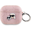 Karl Lagerfeld PU Embossed Karl and Choupette Heads Puzdro na AirPods 3 Pink KLA3PGKCPP