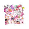 50 ks farebných samolepiek na skateboard PINK STICKERS