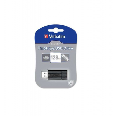 VERBATIM USB Flash Disk Store 'n' Go PinStripe 128GB - Black (49071)