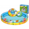 Bestway Nafukovací detský bazén, plážová lopta + plavecký kruh, 51124, 122 cm Kik