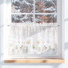Markizeta Biela vianočná vitrážová voálová záclona na tuneli WINTER 100x40 cm