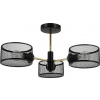 Mdeco Stropní lampa Wire ELM1097/3 BL TR nad postel, černo-zlatá
