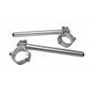 ACCOSSATO Aluminium-forged clip-ons ACCOSSATO with metal clamp composed of 2 half-rings 10 degrees inclination, silver