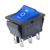 Kolískový vypínač obdĺžnikový s podsvietením KCD4, ON-OFF-ON, 250V/15A Modrá