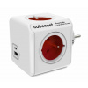 Zásuvka Cubenest Powercube Original USB PD 20W, A+C, 4x zásuvka, biela/červená (6974699971023)