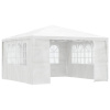Profesionálny párty stan+bočné steny 4x4 m, biely 90 g/m²-ForU-48525