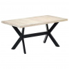 vidaXL Jedálenský stôl biely 160x80x75 cm masívne mangovníkové drevo - Biela - 37906-179402