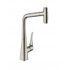 Hansgrohe M71 Drezová batéria Metris Select s výsuvnou spŕškou, vzhľad nerezový 73820800-HG