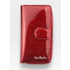 Dámska peňaženka Pierre Cardin z prírodnej kože Red Leaves Vertical Medium s ochranou RFID