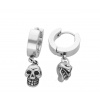 Ewena Oceľové náušnice krúžky s lebkami + Darčekové balenie