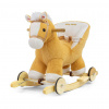 Hojdací koník s melódiou a kolieskami svetlo hnedý