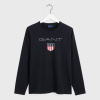 Pánske Tričko s dlhým rukávom GANT SHIELD LS T-SHIRT 2004006.5 – Čierna